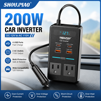 Adaptateur de chargeur de voiture portable personnalisé 200W, charge rapide, type C, double USB, convertisseur de courant 12V vers 110V pour voiture