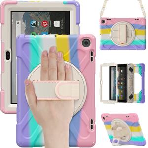 Étui pour tablette Android Kindle Fire HD 8 résistant aux chocs pour enfants, étui pour tablette de 8 pouces, coque arrière de protection en silicone PC robuste - Product Image 3