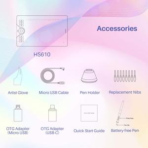 HUION — outil académique du nail Art, tablette graphique INSPIROY <span class=keywords><strong>HS610</strong></span>, avec stylet, 8192 niveaux de sensibilité à la pression - Product Image 4