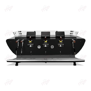 Профессиональный двойной котел, коммерческая полуавтоматическая кофемашина Barista с тремя головками эспрессо с дисплеем - Product Image 2