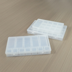 Plastic Storage Box With Dividers <b>Rectangle</b> Transparent Office Organizer Desktop Storage <b>Bin</b> For Small Parts And Beads - Product Image 4