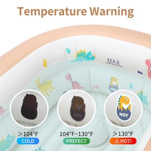 Baignoire gonflable pour bébé, pliable et portable, avec avertissement de température pour les tout-petits et les enfants - Product Image 5