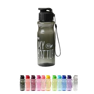 Botella de Agua Deportiva de Plástico, Personalizada con Impresión, Tapa Abatible, Transparente Azul, con Logotipo - Product Image 2