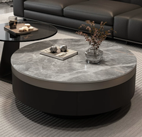 Luxuriöses Skandinavisches Steinplatten-Oval-Couchtisch-Set für das Moderne Minimalistische Wohnzimmer für Kleine Häuser
