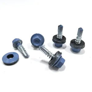 fasteners Screw supplier Wholesale good price hex head tek self drilling screw with color painted