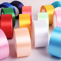 Pita Dekoratif Warna Solid 4cm 100% Poliester, Pita Hias Buatan Tangan untuk Hiasan DIY, Pita untuk Kotak Hadiah, Buket Bunga