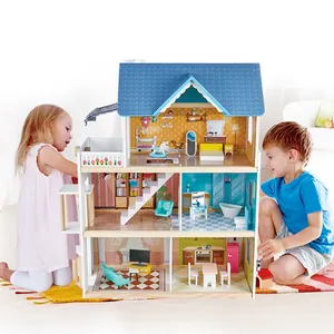 Rumah Boneka DIY, Rumah Mainan Anak Rumah Boneka Kayu, Kotak Kemasan Kamar Tidur, Mainan Modern