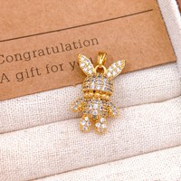 Collier pendentif lapin et chaton mignons de dessin animé, design de niche, accessoires de vente en gros en dropshipping