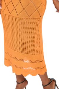 Glamorous Knit Cutout Sexy Beach Dinner White Palmas Crochet Maxi Dress Ropa de mujer Full Summer OEM Service Wool Thin - Product Image 5