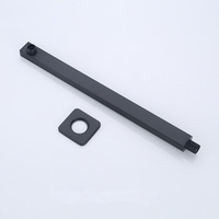 Colonne de douche rectangulaire noire en acier inoxydable, fixation murale, accessoires de douche pluie pour salle de bain