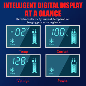 12V 10A 차량용 배터리 충전기 컬러 터치 대형 스크린 납산 펄스 복구 충전기 CE 인증 레드 여행용 12V 10A, 12V 6A 72W - Product Image 5