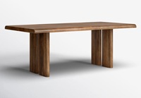 Table à manger en bois moderne FERLY, taille personnalisable, table à manger rectangulaire en bois