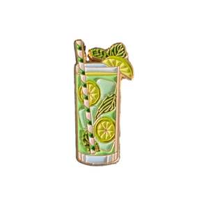 Personalizado colorido Metal bebidas esmalte elegante cóctel helado espumoso jugo de limón hoja de menta esmalte fiesta de noche <span class=keywords><strong>Pub</strong></span> Bar Pin - Product Image 1