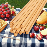 Brochettes jetables en bambou résistantes à la chaleur 3,5 mm x 50 cm, écologiques, pour barbecue, viande, fruits/en-cas, emballage personnalisé