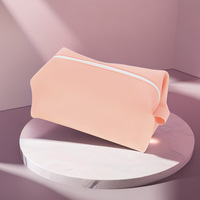 Tas kosmetik Travel untuk wanita tas kapasitas besar kantung perlengkapan mandi silikon lembut tahan air dengan ritsleting tas Makeup portabel