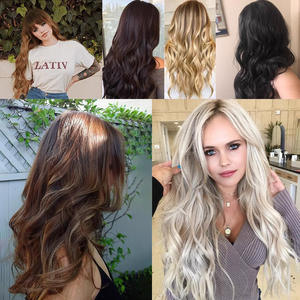 Extensiones de Cabello Natural Rizado Largo Invisible Estilo Europeo Americano para Mujer, Tonos Marrón/Rubios, 55cm A4 - Product Image 3