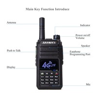 Radio bidirectionnelle portable Anysecu HD560 NA EU 4G LTE Cat1 PoC avec carte SIM, plateforme Real-PTT, GPS et prise en charge des appels téléphoniques