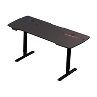Bureau d'ordinateur intégré pour la maison, le bureau ou la chambre, réglable en hauteur, en bois massif, avec éclairage LED électrique, personnalisable