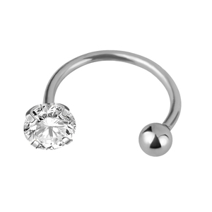 Phẫu thuật Thép + tinh thể thép không gỉ mạ vàng Thông tư Barbell vách ngăn Vòng móng ngựa piercing đồ trang sức - Product Image 6