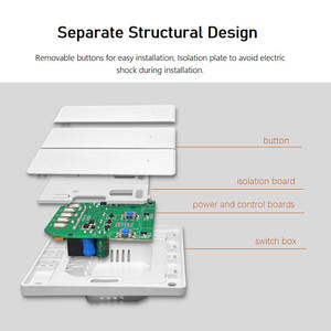 Interrupteur intelligent Lelrink Factory, design ultra fin avec un clic agréable, commande vocale via Alexa, <span class=keywords><strong>Google</strong></span> <span class=keywords><strong>Home</strong></span>, Tuya. - Product Image 2