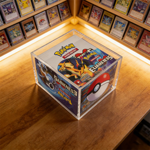 Boîte de protection en acrylique transparente pour <span class=keywords><strong>booster</strong></span> Pokémon, <span class=keywords><strong>prix</strong></span> d'usine, boîte de protection en acrylique poli pour <span class=keywords><strong>booster</strong></span> Pokémon ETB avec couvercle - Product Image 2