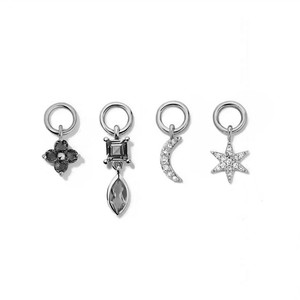 Milskye set di gioielli classici da donna in argento 925 placcato oro 18k stella della luna orecchini con diamanti - Product Image 4