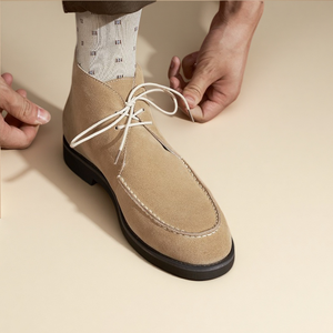 Nouvelles bottines <span class=keywords><strong>Chelsea</strong></span> en cuir véritable et daim, respirantes, antidérapantes, style britannique, en <span class=keywords><strong>nubuck</strong></span>, à lacets, pour hommes, en peau de mouton - Product Image 1