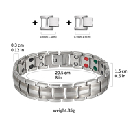Bracelet de couple en titane pur 9 en 1 avec énergie scalaire quantique en pierre naturelle personnalisée Energinox vente en gros