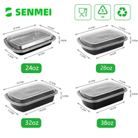 Boîte à lunch en PP, contenants de stockage alimentaire/plateau alimentaire avec couvercle transparent, utilisé pour les sandwichs, les fruits, les nouilles