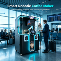 Mesin Vending Kopi AI dengan Lengan Robot Printer Seni Kopi 6 Axis, Kios, SDK Terbuka dan Antarmuka API, Branding Kustom