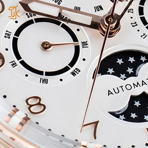 Tùy Chỉnh Nhật Bản Phong Trào Lịch Đồng Hồ Cơ Khí Rose Gold Retro Chất Lượng Cao Mặt Trăng Sao Tự Động Đồng Hồ Đeo Tay Nhà Sản Xuất - Product Image 3