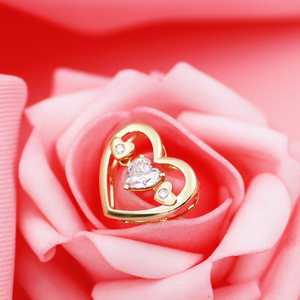 Pendentif unique en or jaune 18 carats avec diamant taille cœur et serti à griffes, personnalisé Tianyu Gems, pour femme, romantique et raffiné - Product Image 3