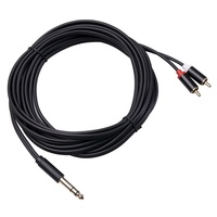 1.5m 6ft 1/4 Pouces TS vers Double Répartiteur Audio Stéréo Rca 6.35mm Trs Mono Mâle vers 2 Câble RCA