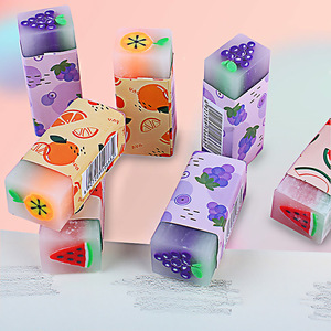 Borradores con forma de rodajas de frutas, borradores perfumados de dibujos animados para niños, diseño lindo para dibujo artístico, material de PVC - Product Image 4