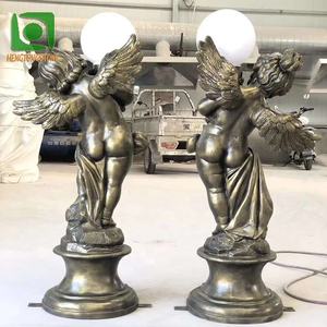 Estatua de lámpara de Ángel para niños de fibra de vidrio estatua de figura occidental - Product Image 2