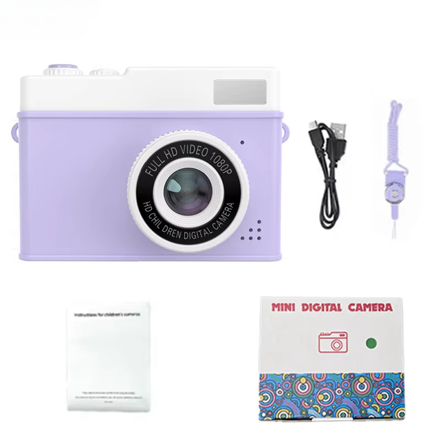 Children Vintage Mini Digital Camera 2.0" IPS Screen Dual Camera One Click Photography Instax Compatible