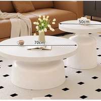 Ensemble de table basse moderne pour la maison, couleur crème, style minimaliste italien, design de table centrale pour le salon
