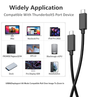 Certificado USB4.0 80Gbps USB C a tipo C USB 4 Kabel 240W 16K USB4 Versión 2,0 80Gbps Cable totalmente compatible con Thunderbolt 4 5