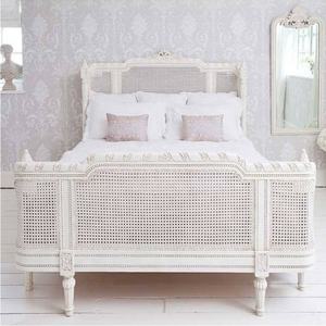 Francés <span class=keywords><strong>de</strong></span> alta calidad granja clásico <span class=keywords><strong>blanco</strong></span> antiguo <span class=keywords><strong>de</strong></span> madera <span class=keywords><strong>de</strong></span> ratán <span class=keywords><strong>de</strong></span> Reina rey cama muebles <span class=keywords><strong>de</strong></span> diseño - Product Image 2