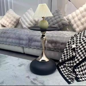 Tables basses de salon en métal brillant pour la famille, petite <span class=keywords><strong>table</strong></span> <span class=keywords><strong>d</strong></span>'<span class=keywords><strong>appoint</strong></span> <span class=keywords><strong>ronde</strong></span> pour coin lecture - Product Image 3