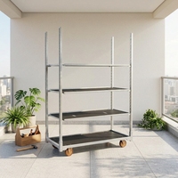 Chariot à fleurs danois sur mesure OEM ODM, chariot roulant multi-niveaux réglable pour plantes, chariot logistique pour serre