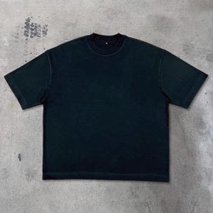 Camisetas de Cuello Redondo con Logotipo Personalizado, Camisetas Cortas Negras de Algodón de Alta Calidad para Hombre, Camiseta Blanca Oversize con Hombros Caídos - Product Image 1