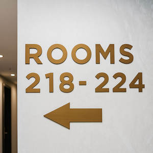 Segnaletica Personalizzata in Alluminio Spazzolato per Camere d'Albergo, Targa con Numero di Stanza in Acciaio Inox Tagliato al <span class=keywords><strong>Laser</strong></span> - Product Image 1