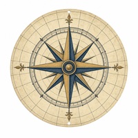Panneau mural rond en aluminium, art mural boussole nautique, 20 cm (8 po), peinture métallique ronde imprimée UV pour maison de plage