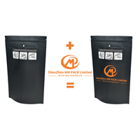 Sacs Mylar noirs personnalisés 4x5 avec boîte, emballage alimentaire refermable pour biscuits, gommes et aliments pour animaux de compagnie, thermoscellables