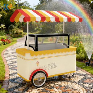 Carretto Mobile per Snack con Griglia, Trolley a Spinta per Hot Dog e Gelati con Congelatore, Carretto Ambulante per Gelati - Product Image 5