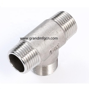 SUS304 <strong>tee</strong> fitting male thread straight connectors custom precision CNC machined parts SS304 plugs - Product Image 3