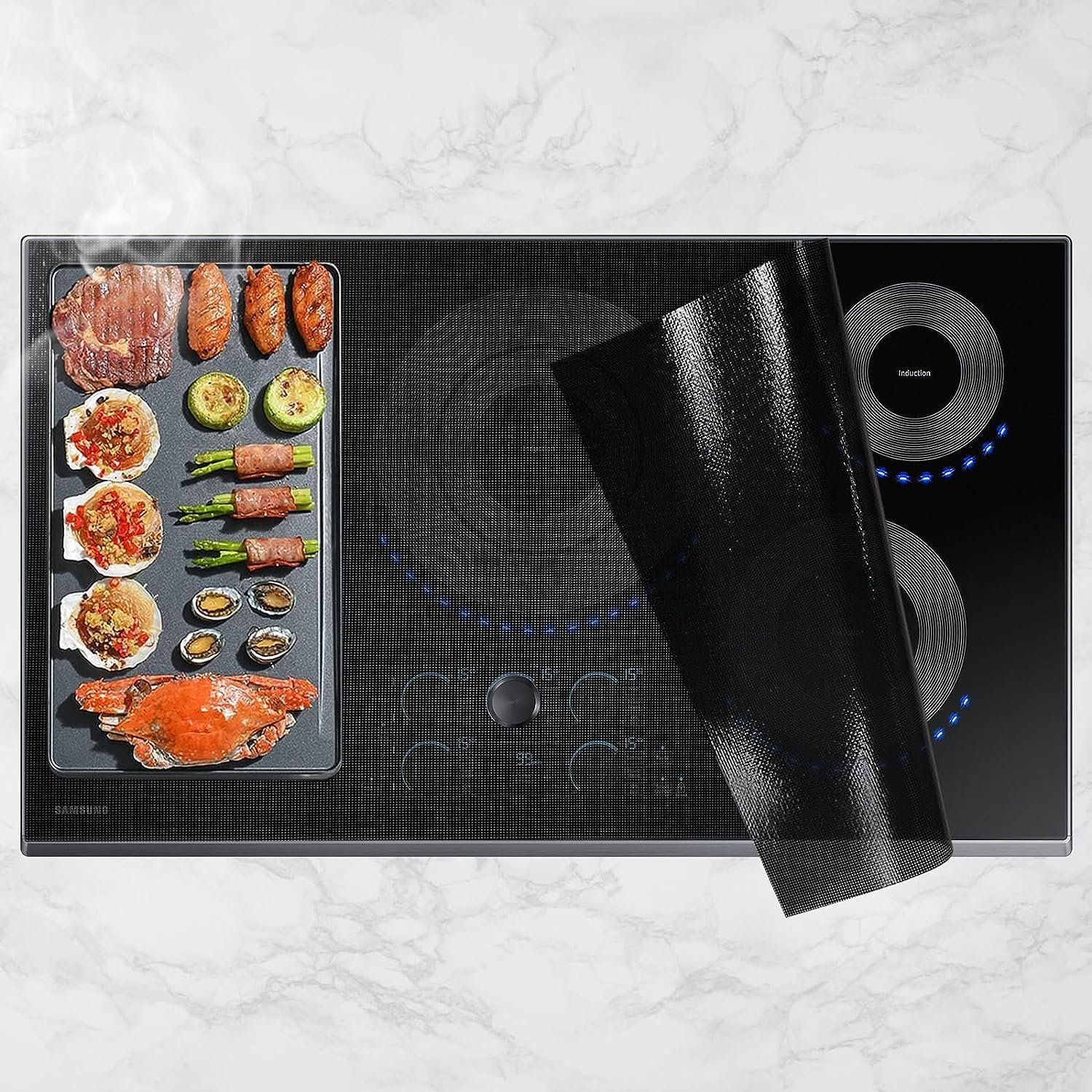Extra Thick Stove Top Cover Mat For Electric & Induction Cooktops - Heat Resistant Protector & Drying Mat