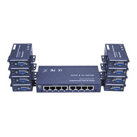 8 puertos VGA Splitter 1x8 UTP Extender 300M (984ft) por Single Cat5e/6 Cable Video Audio Extender