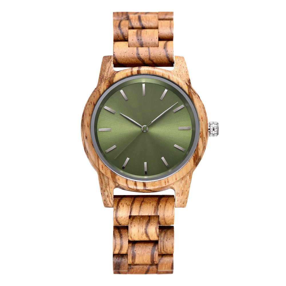 Men's zebra wood green surface